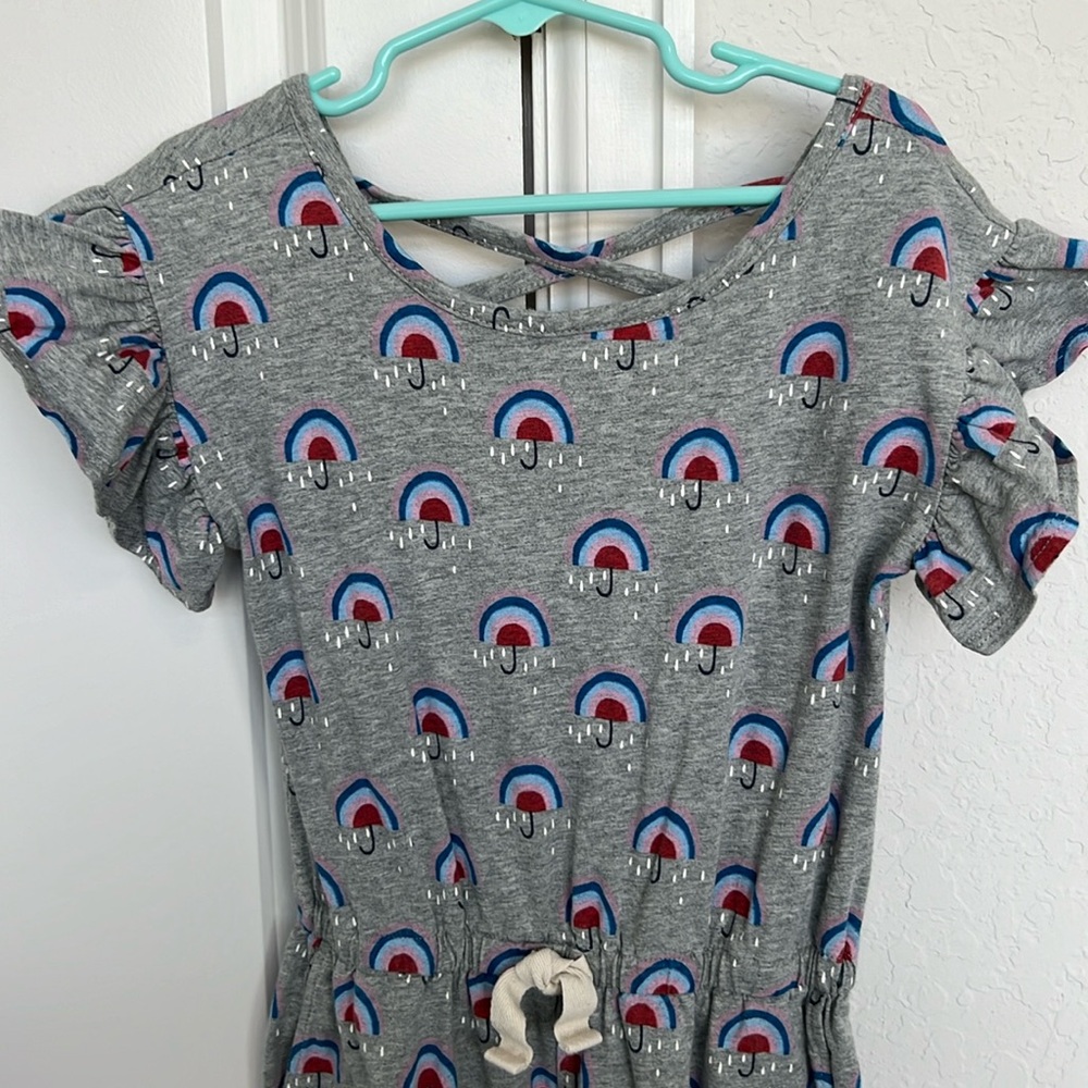 TEA Collection Romper with Frill Sleeves & Pockets EUC